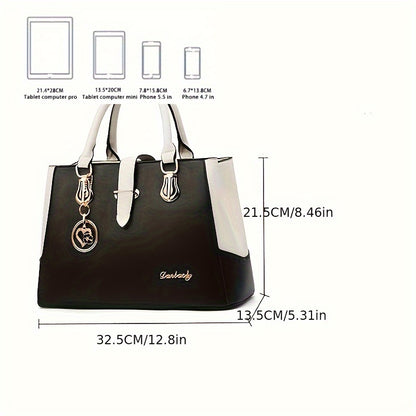 Fashionable Womens Letter Detail Shoulder Bag - Comfortable Double Handle, Spacious Purse for Work & Daily Use - Timeless Elegant Style NovaCart