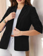 Women’s Three-Quarter Sleeve Pleated Office Blazer FitiqueFit