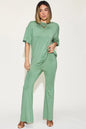 Basic Bae Full Size Bamboo Drop Shoulder T-Shirt and Flare Pants Set New Era Fashion LLc