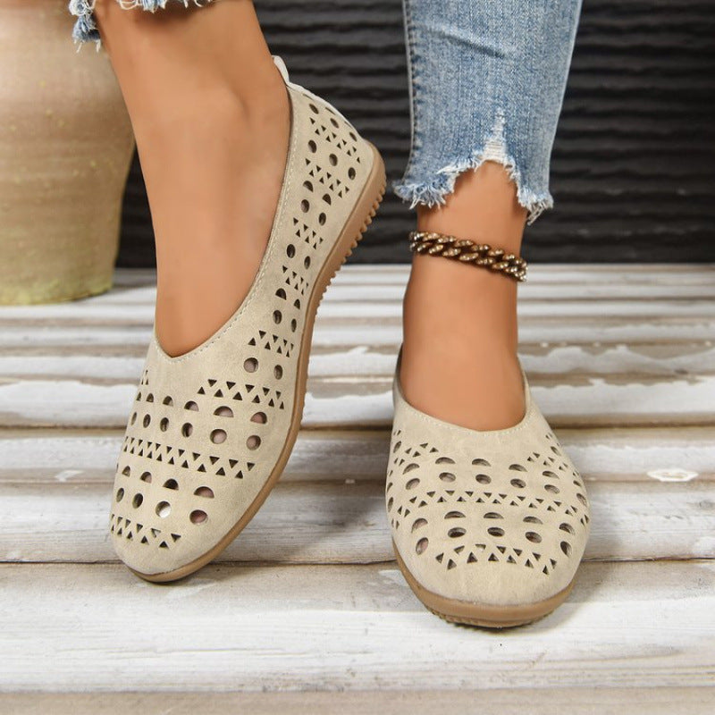 Women's Chunky Heel Wedge Pumps – Wide Size Full-Grain Leather FitiqueFit