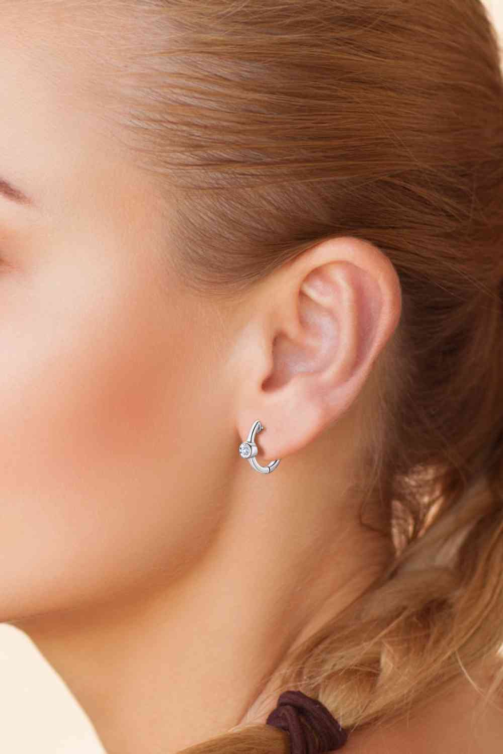 Elegant Jewel 18k Gold-Plated Inlaid Moissanite Huggie Earrings – Minimalist Design See size chart under “more details” The Fashion Celestial