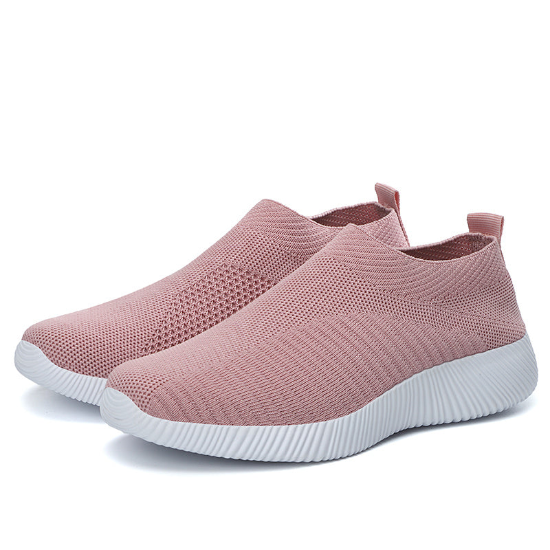 Women'S Lightweight Slip-On Sneakers, Solid Color Fabric Upper, Round Toe, MD Sole, Low Top, All-Season Casual Shoes for Running, Fitness, Dance, Walking, Travel NovaCart