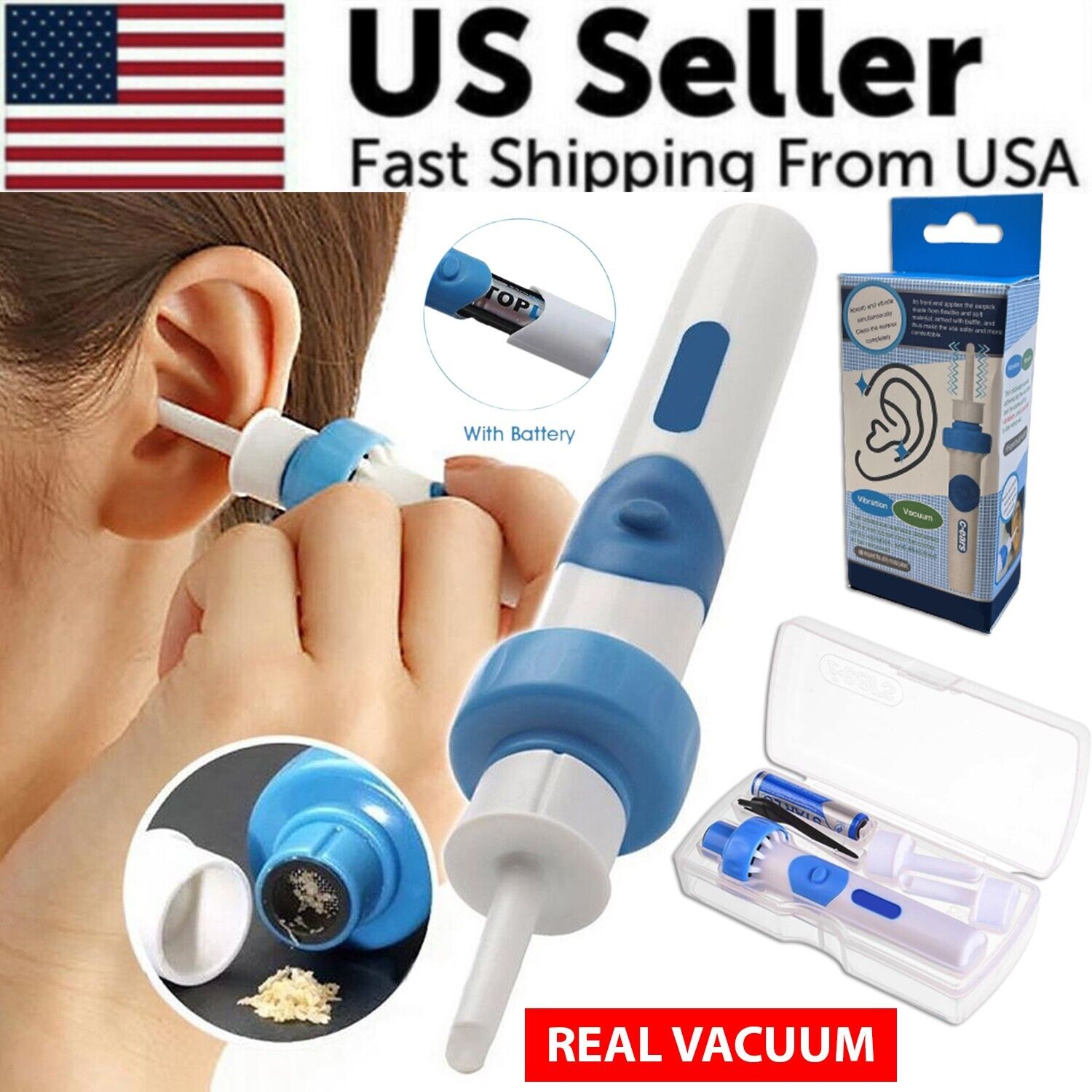 Safety Electric Cordless Vacuum Ear Cleaner Wax Remover Painless Cleaning Tool New Era Fashion LLc