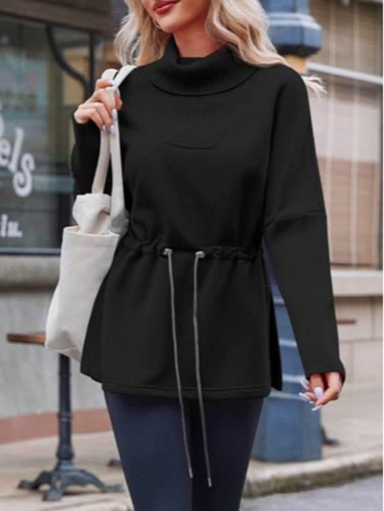 Women’s Turtleneck Fleece Sweatshirt FitiqueFit