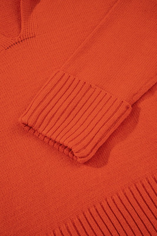 Solid Collared V-Neck Ribbed Edge Sweater Shop Style & More | Fresh Looks, Everyday Deals & Free Shipping