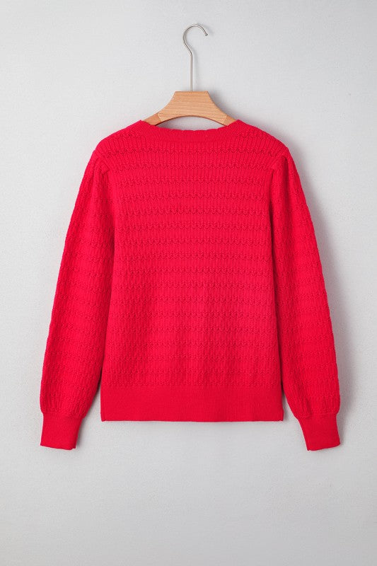 Solid Knit Ribbed Cuff Crewneck Sweater Shop Style & More | Fresh Looks, Everyday Deals & Free Shipping