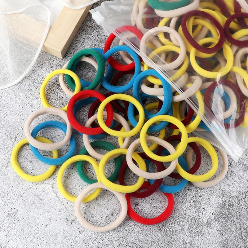 50pcs/Set Women   Basic Hair Bands 1.57inch Simple Solid Colors Elastic Headband Hair Ropes Ties Hair Accessories Ponytail Holder NovaCart