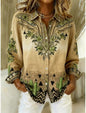 Loose-Fit Floral Print Lapel Cardigan Shirt – 4 Prints, S–5XL FitiqueFit
