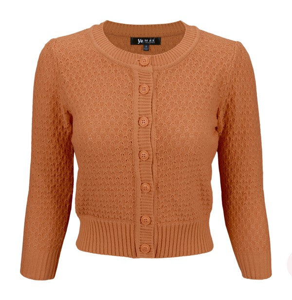 Cute Pattern Cropped Cardigan Sweater  3/4 Sleeve Shop Style & More | Fresh Looks, Everyday Deals & Free Shipping