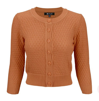 Cute Pattern Cropped Cardigan Sweater  3/4 Sleeve Shop Style & More | Fresh Looks, Everyday Deals & Free Shipping