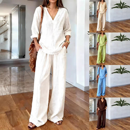 Long Sleeve Top & Full-Length Pants Two-Piece Set – 9 Colors S–3XL FitiqueFit