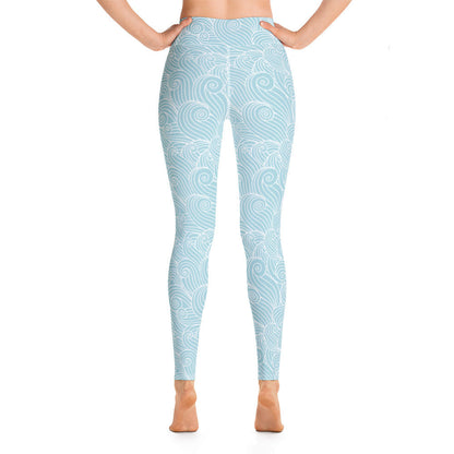 Women's Blue Ocean Swirl Yoga Leggings New Era Fashion LLc