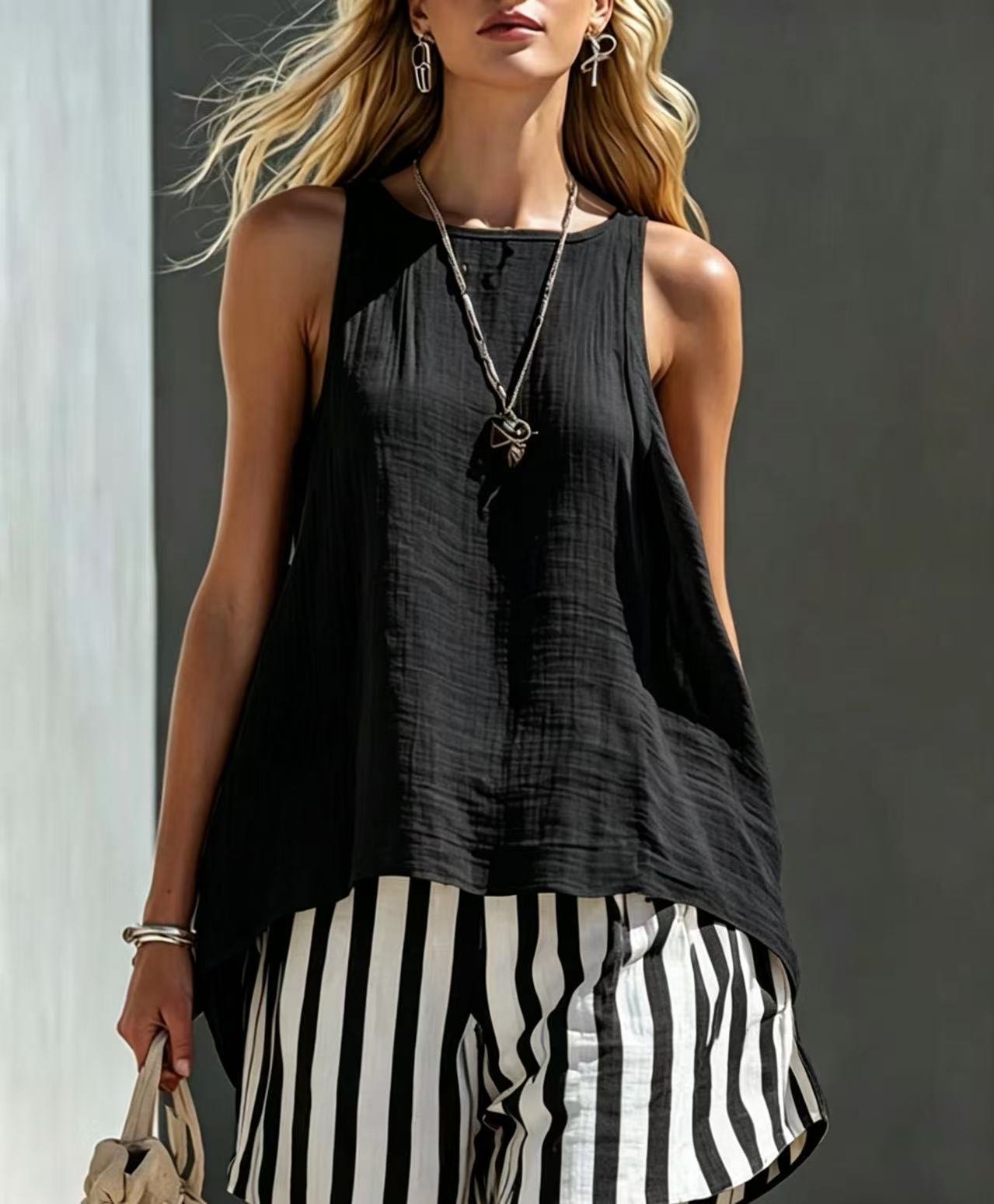 Women's V-Neck Long-Sleeve Loose-Fit Button-Up Shirt FitiqueFit