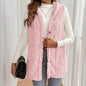 Women's Textured Sleeveless Hooded Vest FitiqueFit