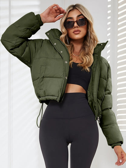 New Women's Jacket Hooded Warm Coat with Drawstring Design, Short Casual Fashion Padded Coat NovaCart