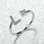 Popular Fashion Silvery AZ Letter Ring Initials Wedding Love Couple Rings Bridesmaid Gift NovaCart