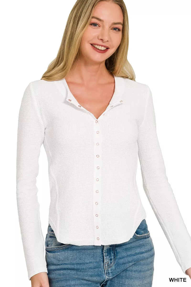 Zenana Double Knit Snap Button Shirts New Era Fashion LLc