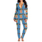 Printed Button Tight Jumpsuit For Women Grayceful LLC