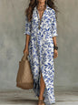 Digital Print Lapel Midi Shirt Dress – 5 Colors, S–3XL FitiqueFit