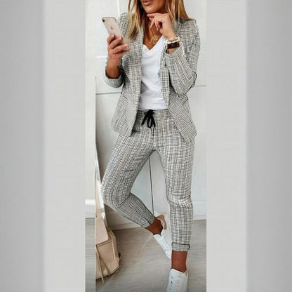 Women’s Plaid Two‑Piece Suit Set FitiqueFit