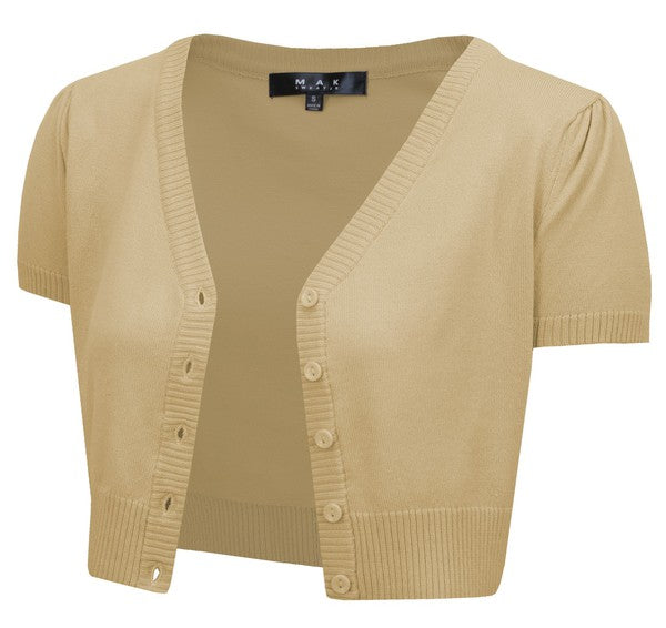 Cropped Bolero Knit Sweater Cardigan Short Sleeve Shop Style & More | Fresh Looks, Everyday Deals & Free Shipping