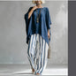 Women's Striped Batwing-Sleeve Loose Linen Two-Piece Set FitiqueFit