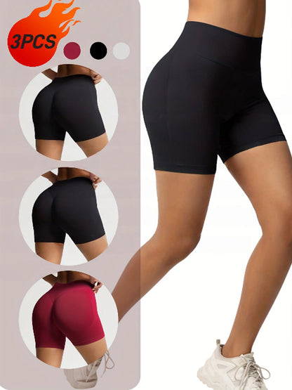 3-Pack Seamless Workout Shorts for Women FitiqueFit