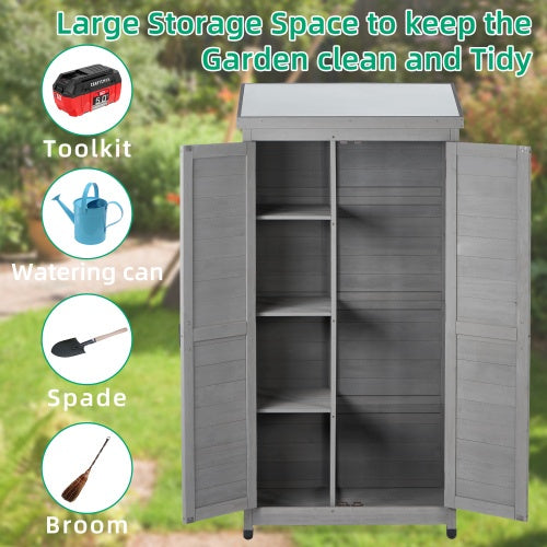 Outdoor Lockers  Metal Tops, Garden Storage Sheds, Outdoor Wood High Canopy For Patio Patio Terraces New Era Fashion LLc