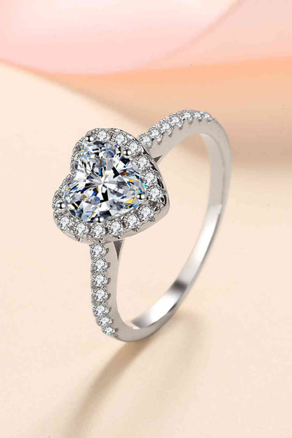 LuxeSpark 1 Carat Moissanite Heart-Shaped Ring – Timeless Elegance in Sterling Silver See size chart under “more details” The Fashion Celestial