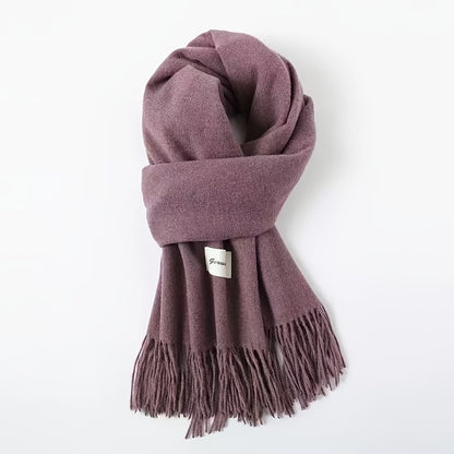 Solid Color Tassel Scarf, Hand Wash Only, Elegant Fringe Shawl for Women, Fashion Accessory NovaCart