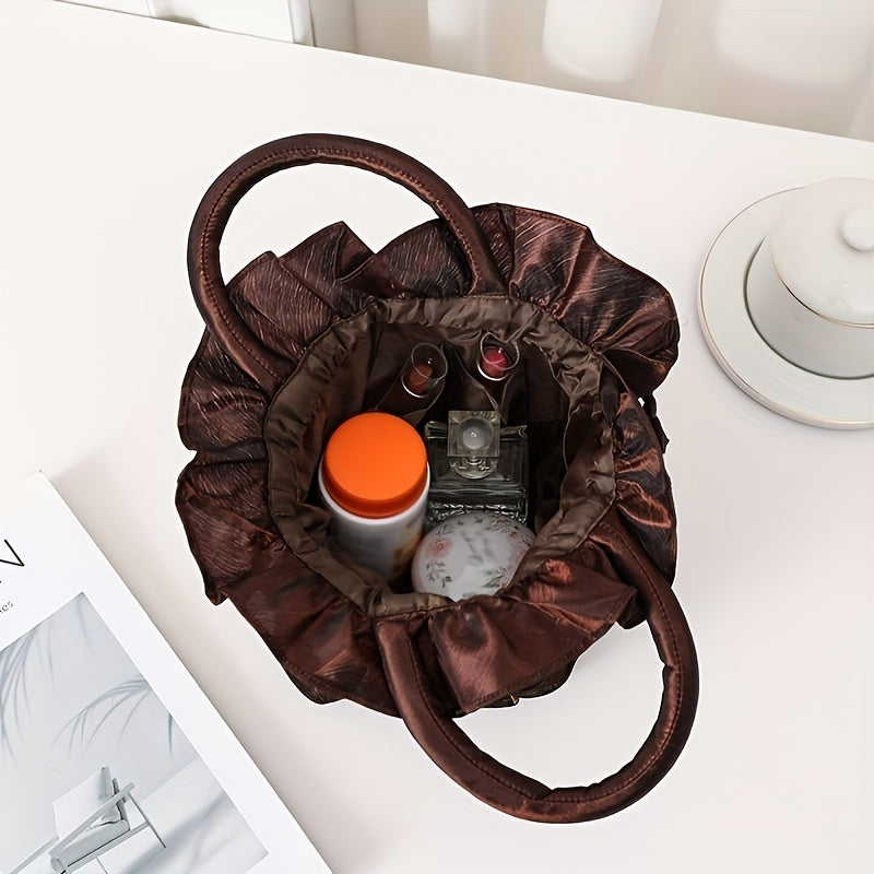 Floral Decor Drawstring Handbag, Trendy Small Evening Bag, Simple Phone Bag, Cute Bucket Bag NovaCart