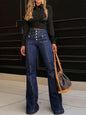 Women's Patchwork Jeans Slim Fit Slimming Stretch Flared Pants See size chart under “more details” The Fashion Celestial