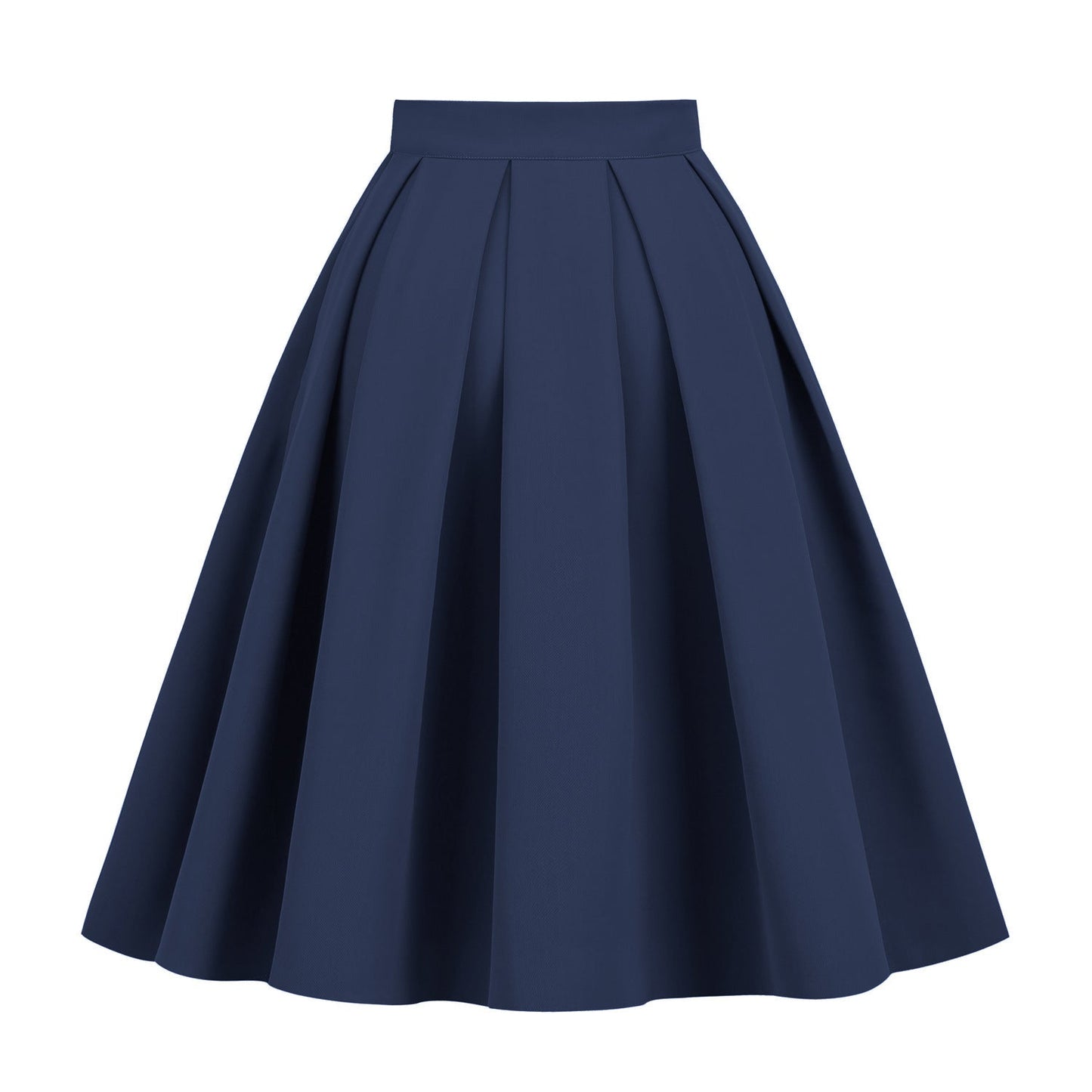 Solid Color A- Line Waist Fitted Umbrella Swing Mid-waist Large Swing All-matching Bubble Skirt Grayceful LLC