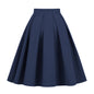 Solid Color A- Line Waist Fitted Umbrella Swing Mid-waist Large Swing All-matching Bubble Skirt Grayceful LLC