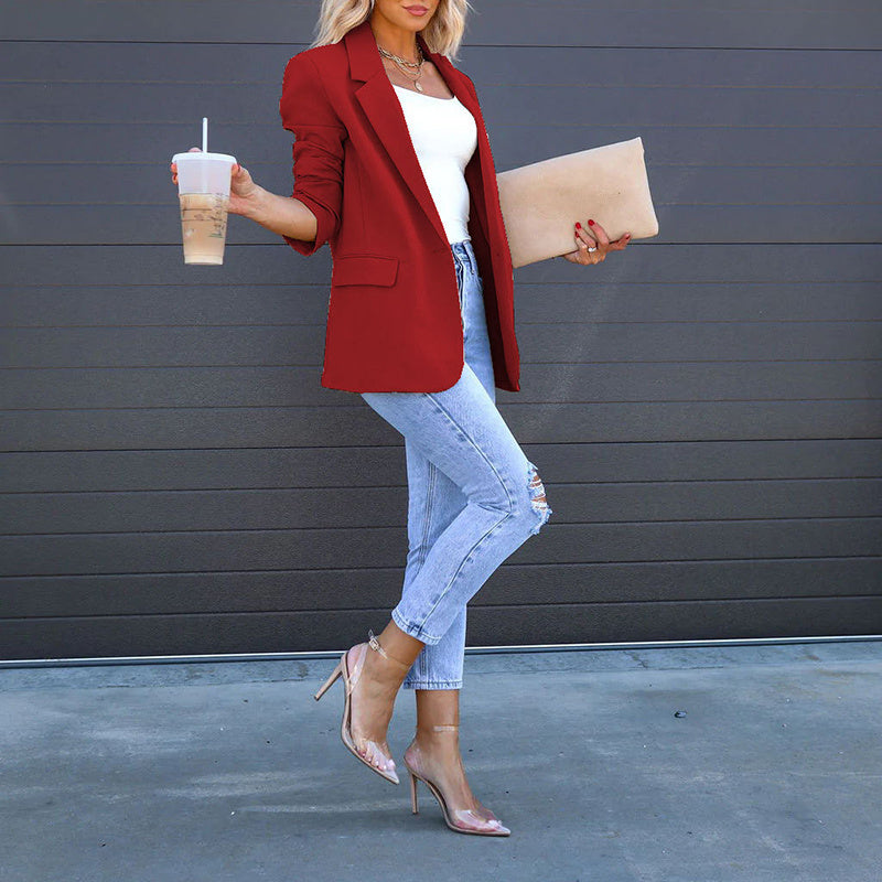Women’s Open‑Front Casual Blazer FitiqueFit