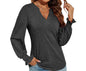 Lightweight V-Neck Long Sleeve Sweatshirt for Women