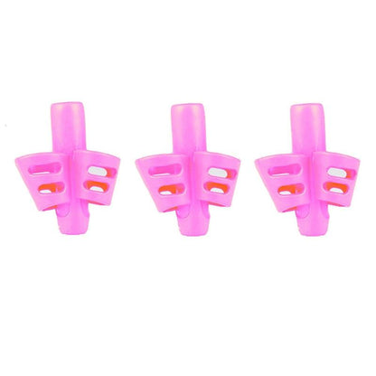 3Pcs/Set Soft Silica Pencil Grasp Two-Finger Gel Pen Grips Children Writing Training Correction Tool Pens Holding for Kids Gifts Children's School Supplies Triangular Correction Children's Writing Tool Stevvex