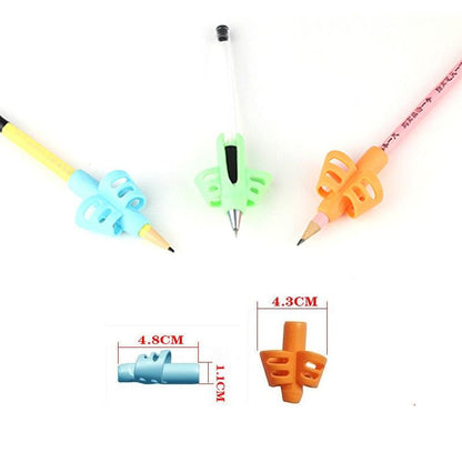 3Pcs/Set Soft Silica Pencil Grasp Two-Finger Gel Pen Grips Children Writing Training Correction Tool Pens Holding for Kids Gifts Children's School Supplies Triangular Correction Children's Writing Tool Stevvex