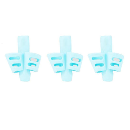 3Pcs/Set Soft Silica Pencil Grasp Two-Finger Gel Pen Grips Children Writing Training Correction Tool Pens Holding for Kids Gifts Children's School Supplies Triangular Correction Children's Writing Tool Stevvex
