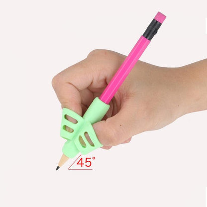 3Pcs/Set Soft Silica Pencil Grasp Two-Finger Gel Pen Grips Children Writing Training Correction Tool Pens Holding for Kids Gifts Children's School Supplies Triangular Correction Children's Writing Tool Stevvex