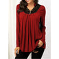Printed V-neck Long Sleeve Lace Top.
