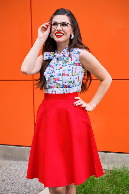 Charlotte Skirt in Red Retrolicious