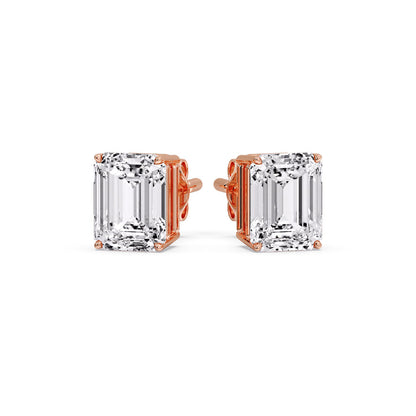 Emerald Cut Diamond Stud Earrings Fascinating Diamonds