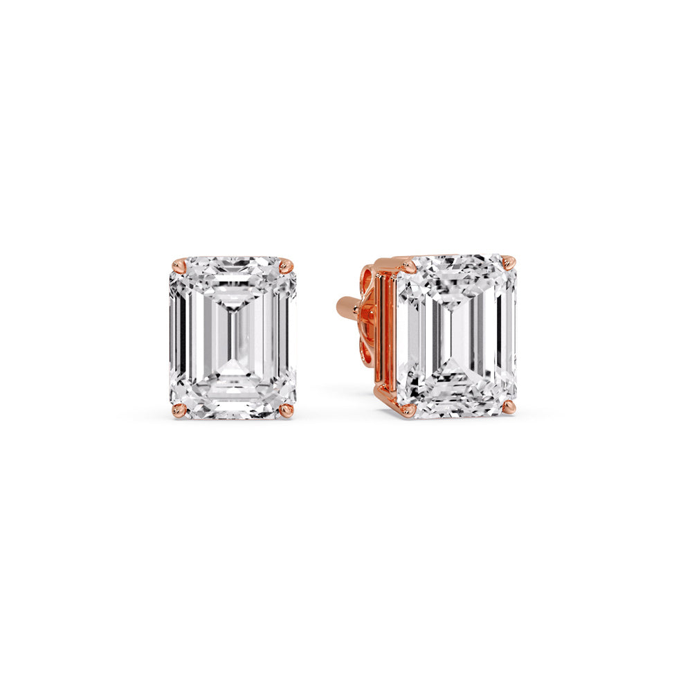 Emerald Cut Diamond Stud Earrings Fascinating Diamonds