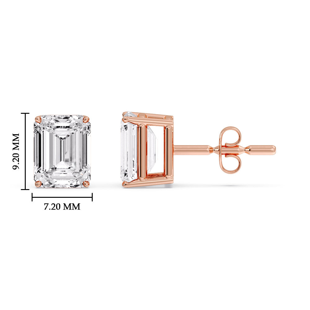 Emerald Cut Diamond Stud Earrings Fascinating Diamonds