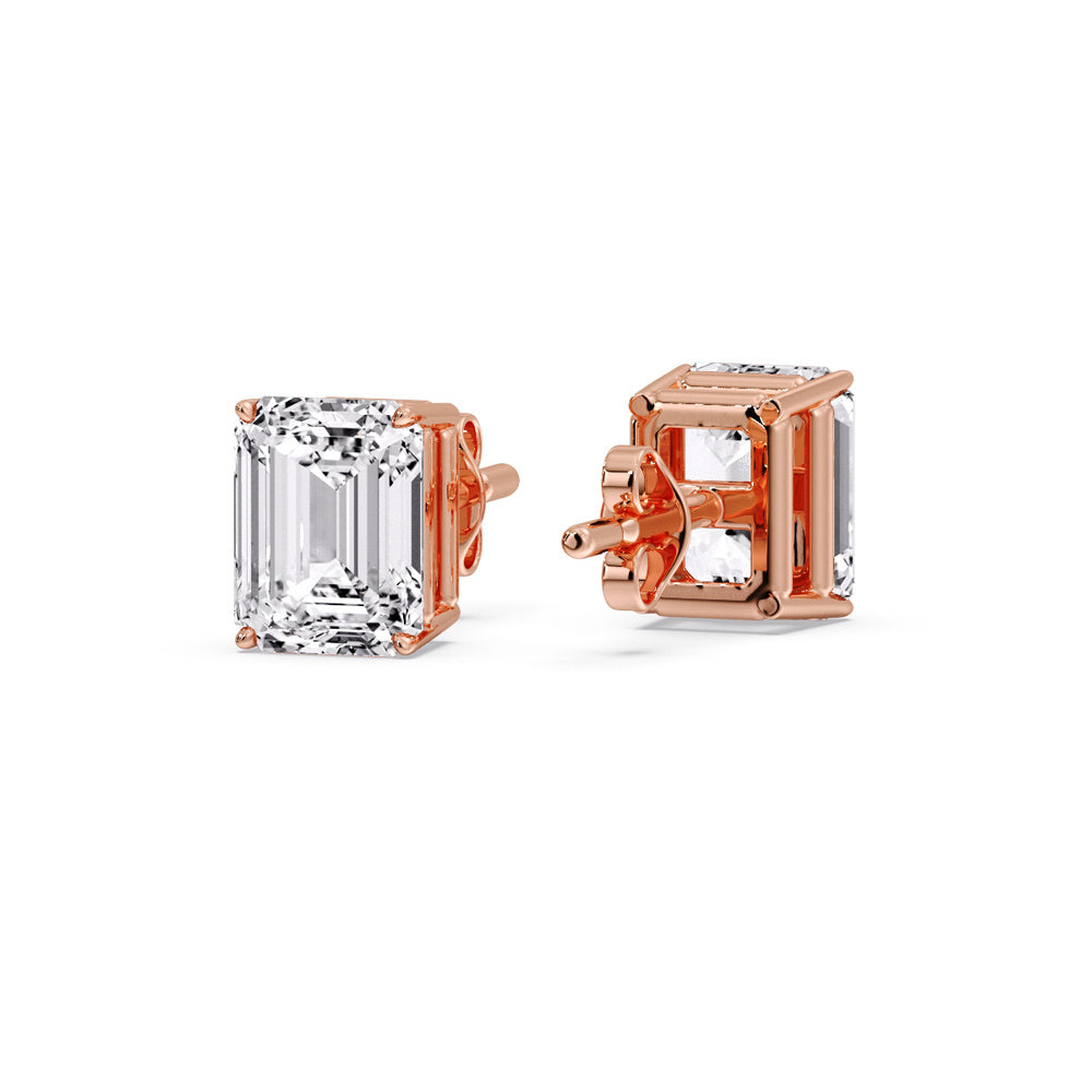 Emerald Cut Diamond Stud Earrings Fascinating Diamonds