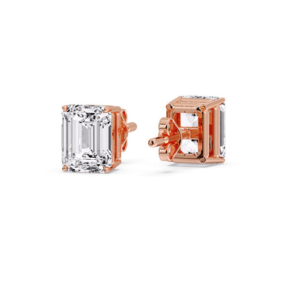 Emerald Cut Diamond Stud Earrings Fascinating Diamonds