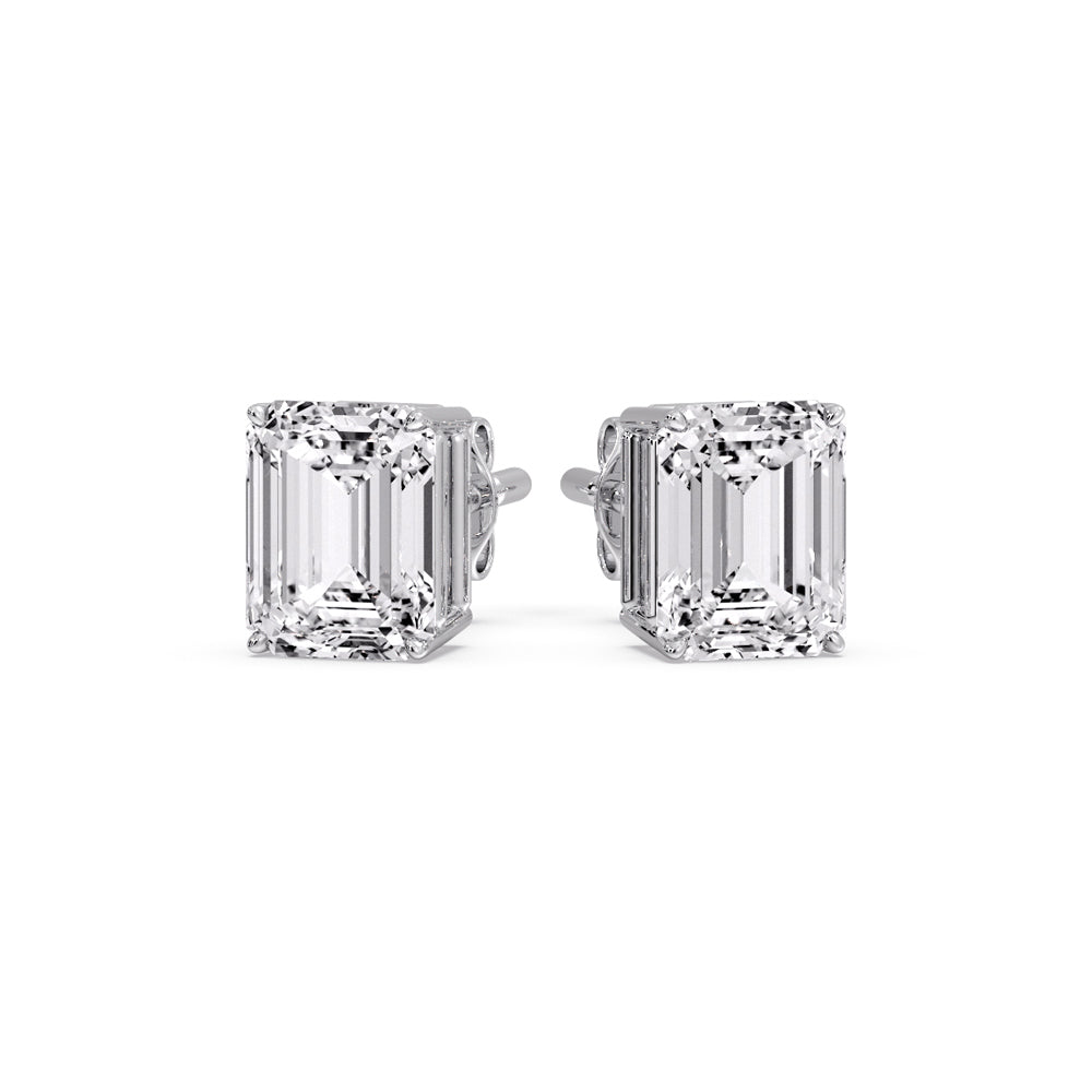Emerald Cut Diamond Stud Earrings Fascinating Diamonds