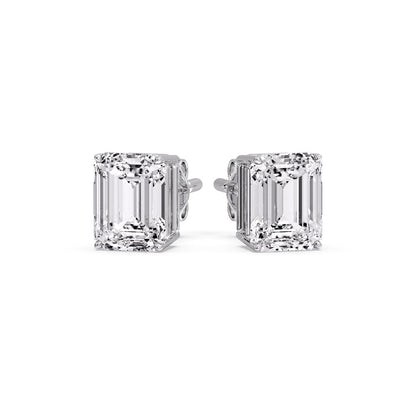 Emerald Cut Diamond Stud Earrings Fascinating Diamonds