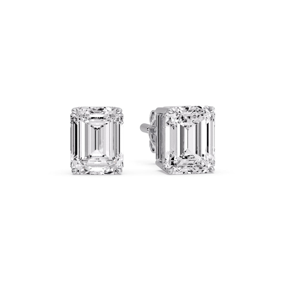 Emerald Cut Diamond Stud Earrings Fascinating Diamonds